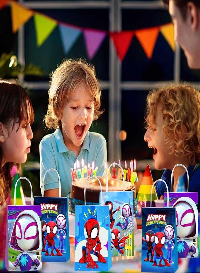 BNFUO 12pcs Spider and His Friends Party Gift Bags with Handles,Boy and Girl Birthday Party Supplies for Spider and His Friends Party Decorations - Image 5